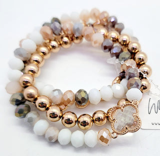 Gold and Prism Cut Beaded Bracelets *Final Sale*