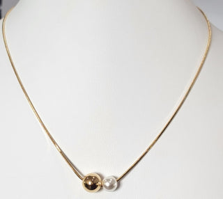 Serpentine Necklace with Ball and Pearl Final Sale