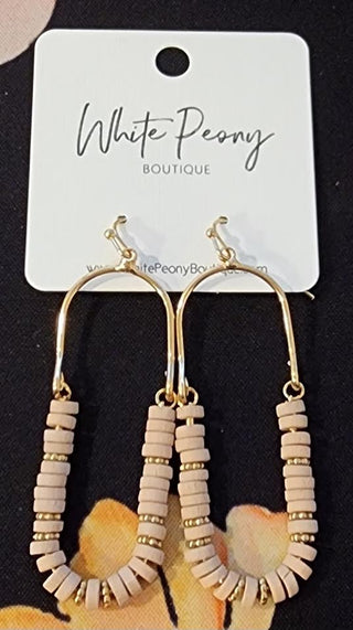Cork Disc Earrings. *Final Sale*