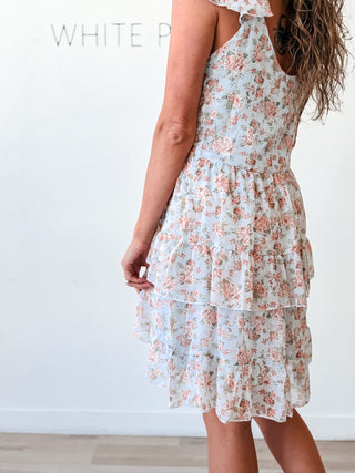 Amelia Flutter Sleeve Tiered Mini Dress