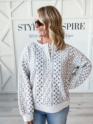 Isla Floral Quilted Henley