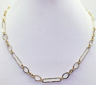 Delicate Oblong And Oval Link Necklace