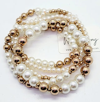 Pearl and Gold Bead Bracelets *Final Sale*