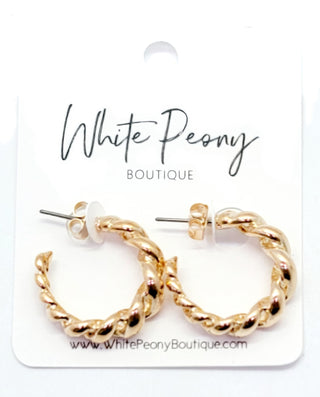 Twisted Open Hoop Earrings  *Final Sale*