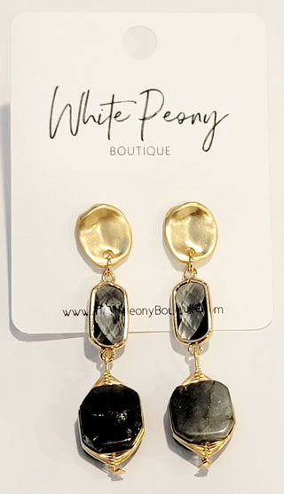 Crystal Stone Drop Earrings *Final Sale*