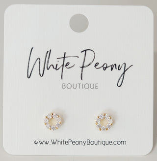 Crystal Circle Studs. *Final Sale*