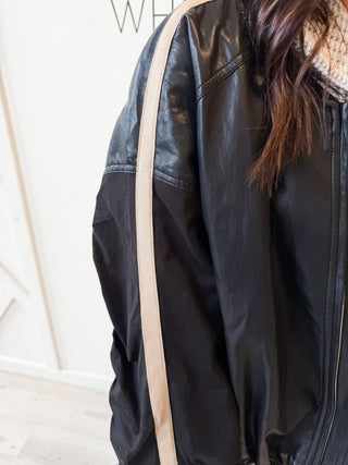 Darla Mixed Media Bomber Jacket