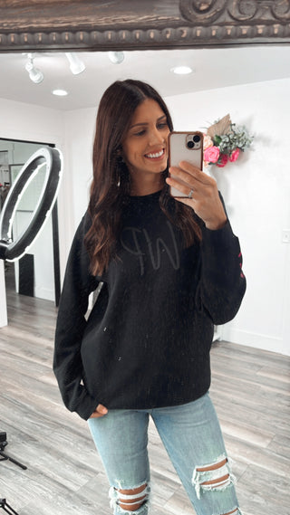 White Peony Puff Sweatshirt