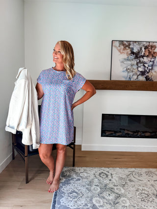 Olivia Floral Ribbed T-Shirt Dress