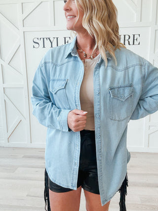 Nona Western Yoke Denim Shirt