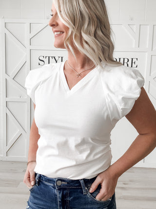 Evie Bubble Cap Sleeve Top