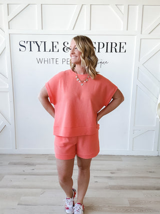 Peggy Textured Short Sleeve Top