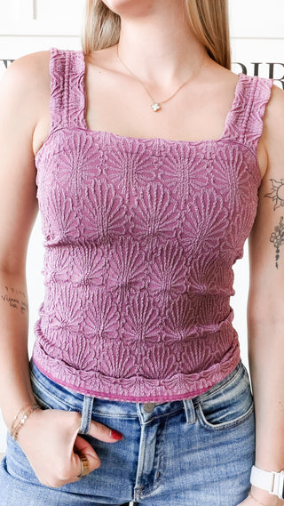 Nikibiki Lace Textured Square Neck Top