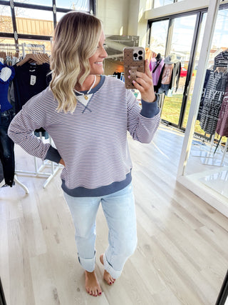 Louisa Mini Stripe Oversized Sweatshirt