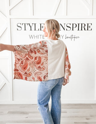Floral Longhorn Graphic Kantha Top