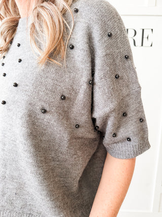 Petey Studded Short Sleeve Sweater