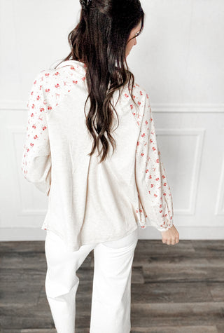 Jennifer Floral Half Zip Pullover