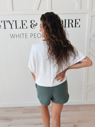 Kara Short Sleeve Scuba Oversized Top