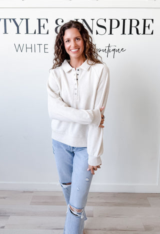 Priscilla Half Button Top