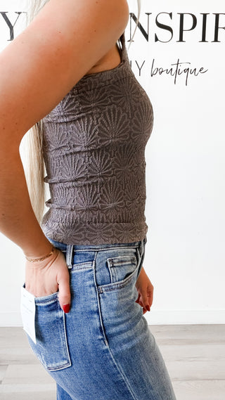 Nikibiki Lace Textured Square Neck Top