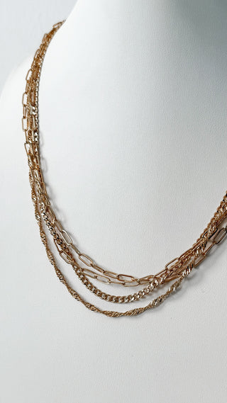 Multi Link Layered Necklace *Final Sale*