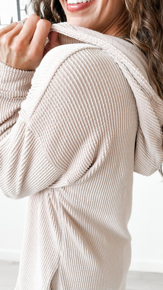 Ellen Urban Ribbed Hoodie Mini Dress