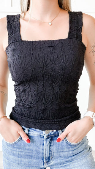 Nikibiki Lace Textured Square Neck Top