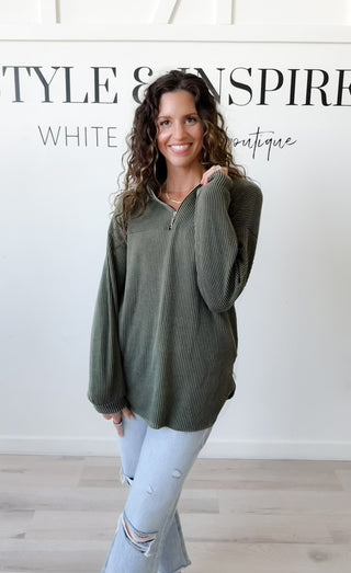 Carmen Half Zip Urban Ribbed Hoodie