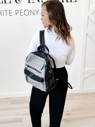 Amelia Diamond Print Convertible Backpack