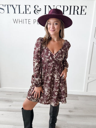 Ava Floral Long Sleeve Mini Dress