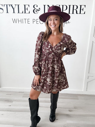 Ava Floral Long Sleeve Mini Dress