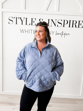 Rachael 1/4 Snap Quilted Pullover