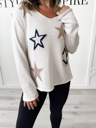 Blakely V-Neck Star Sweater