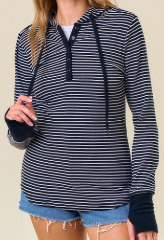 Briar Hooded Rib Henley Top