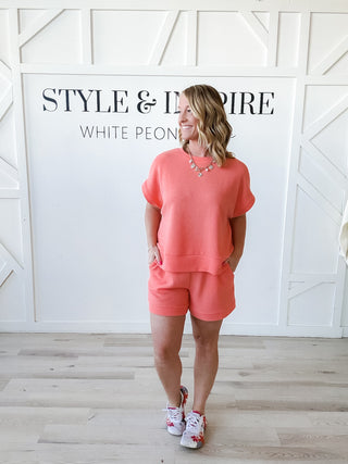 Peggy Textured Short Sleeve Top