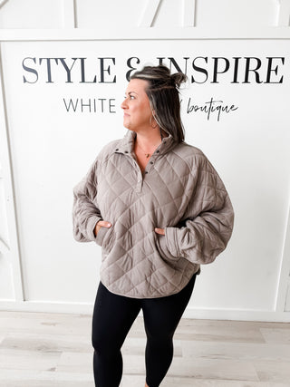 Rachael 1/4 Snap Quilted Pullover
