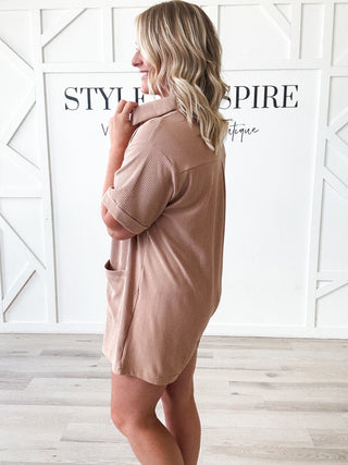 Margo Ribbed Button Down Romper