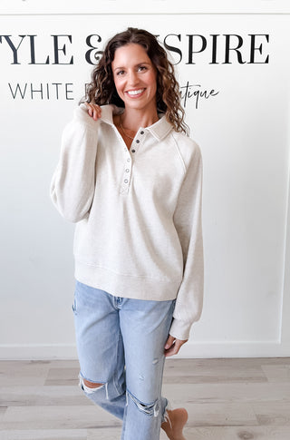 Priscilla Half Button Top