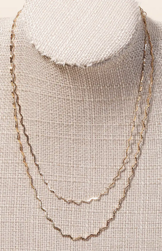 Dainty Layered Zig Zag Chain Necklace (Sub Box)