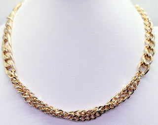 Double Small Curb And Large Curb Chain Necklace