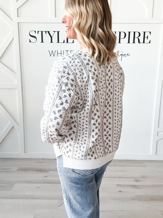 Isla Floral Quilted Henley