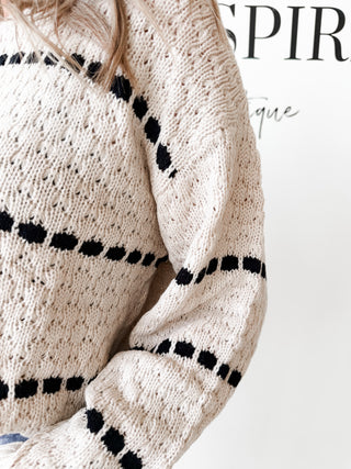 Suzie Stripe Balloon Sleeve Sweater