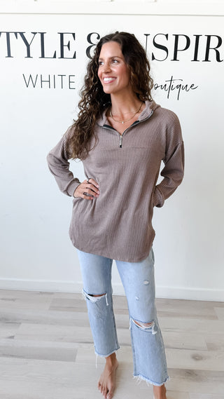 Carmen Half Zip Urban Ribbed Hoodie