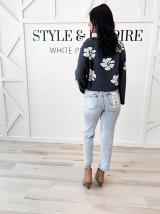 Eliza Floral Cropped Sweater