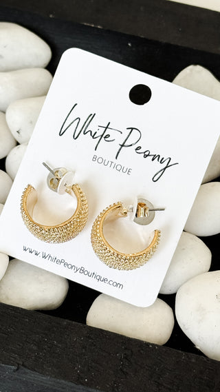 Wide Textured Scoop Earrings *Final Sale*