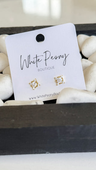 Square CZ Stud Earrings. *Final Sale*