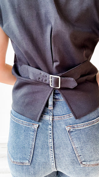 Fiona Back Buckle Sleeveless Top