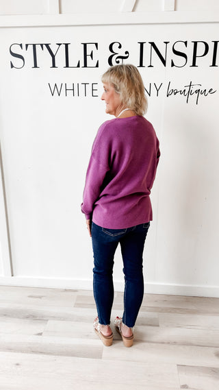 Cielo Center Seamed Mini Waffle Sweater