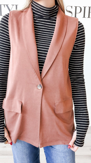 Charise Shawl Neck Blazer Vest