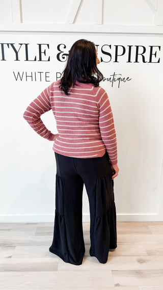 Libby Mini Waffle Striped Sweater